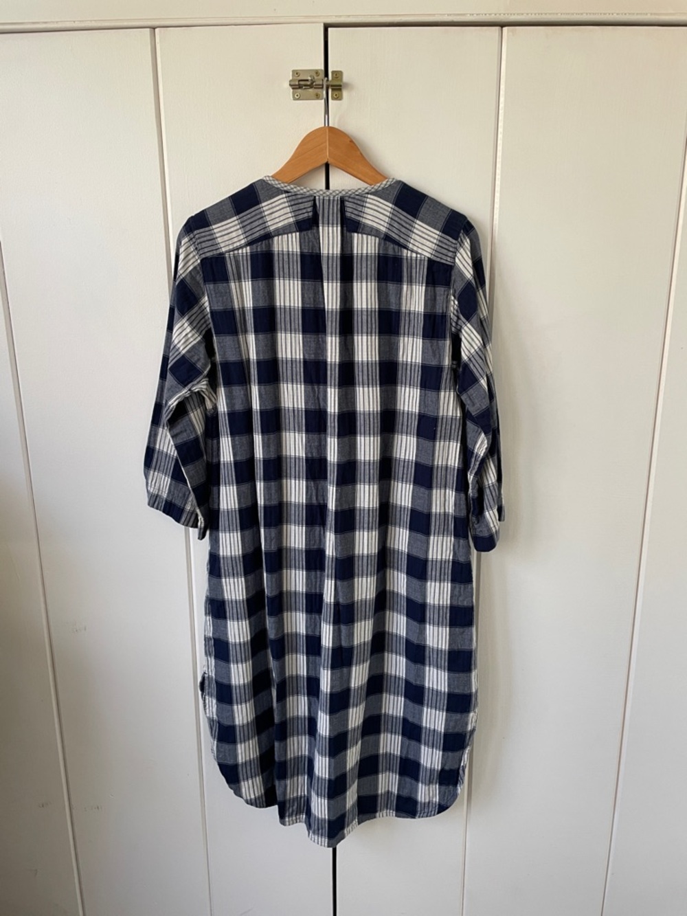 Toast UK Navy plaid cotton dress size medium. - Picture 4 of 8